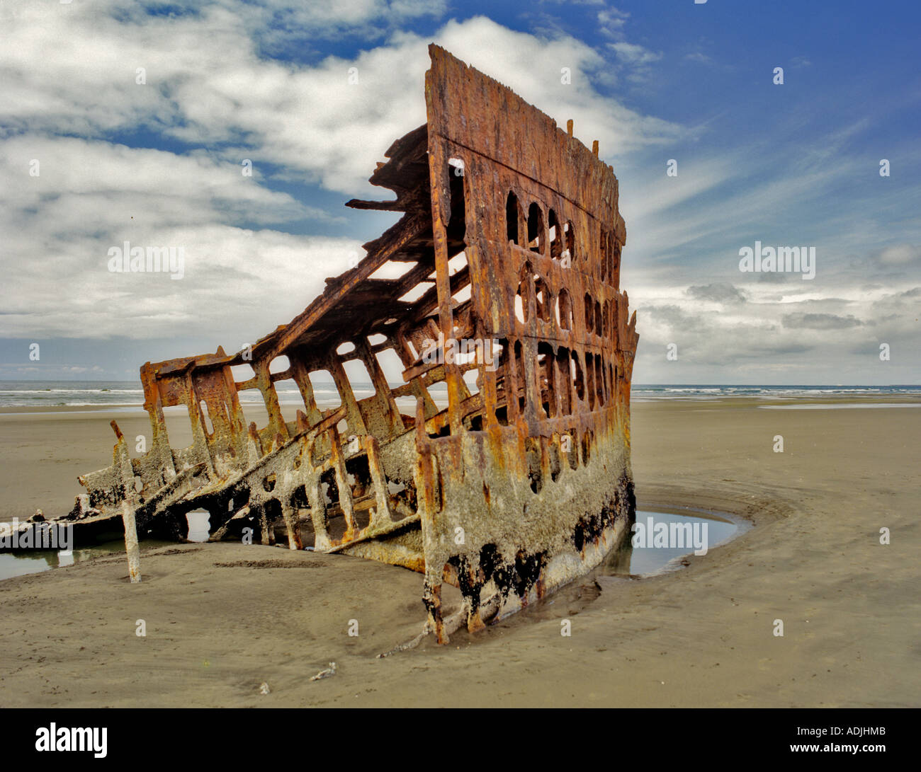 Wreck of the Peter Iredale Oregon Stock Photo