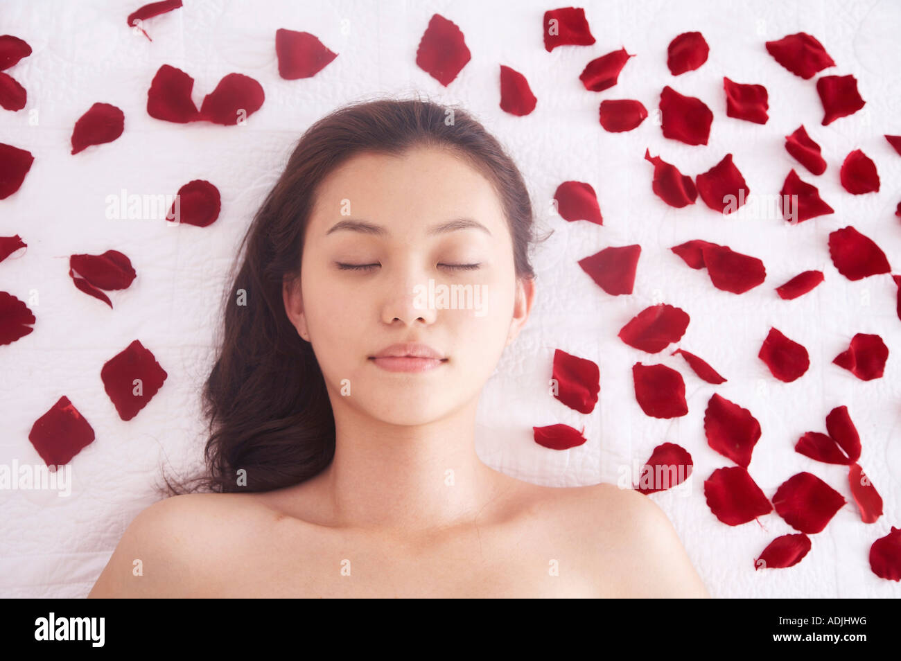 spa massage table laying woman Stock Photo Alamy