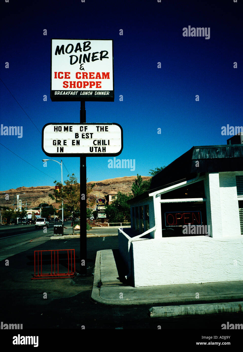 The Moab Diner and Ice Cream Shoppe Moab Utah Stock Photo Alamy