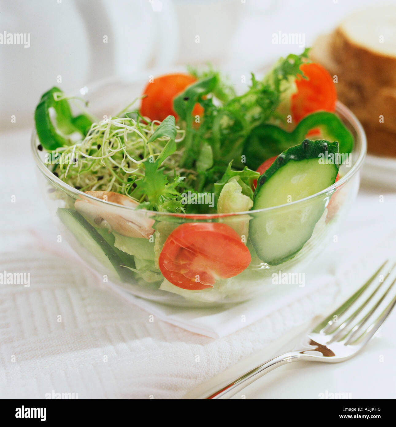 Salad with cucumber and tomato Stock Photo - Alamy