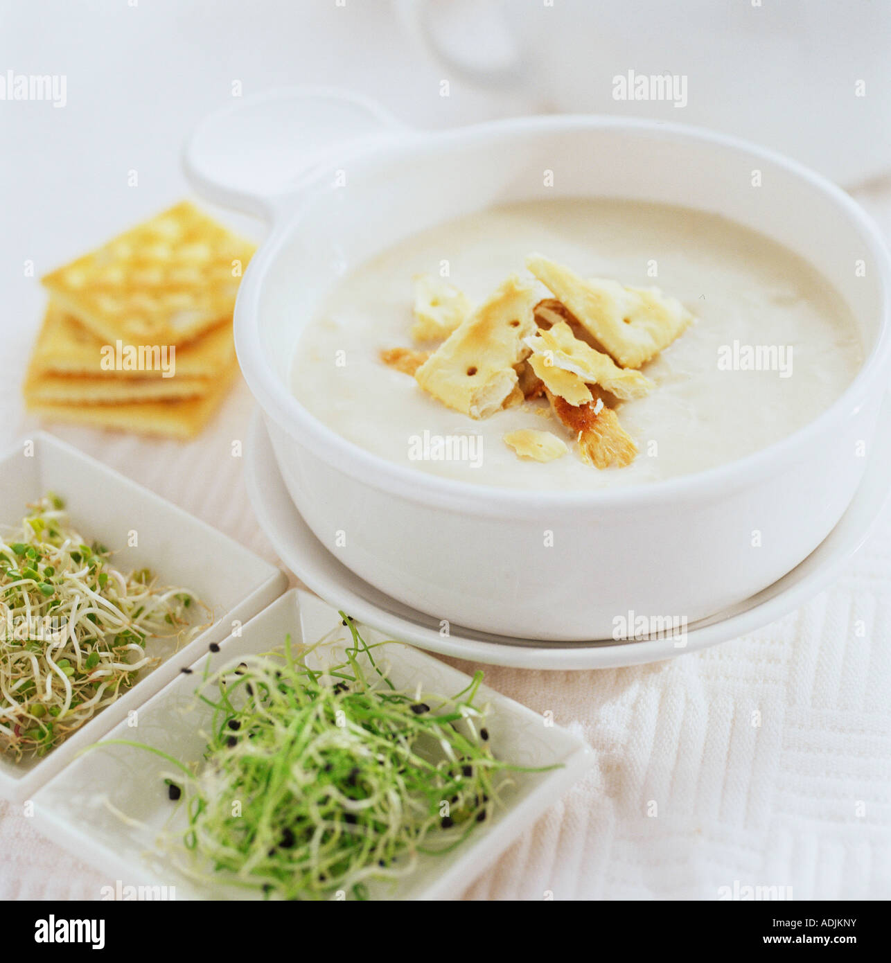 Cracker in soup Stock Photo Alamy