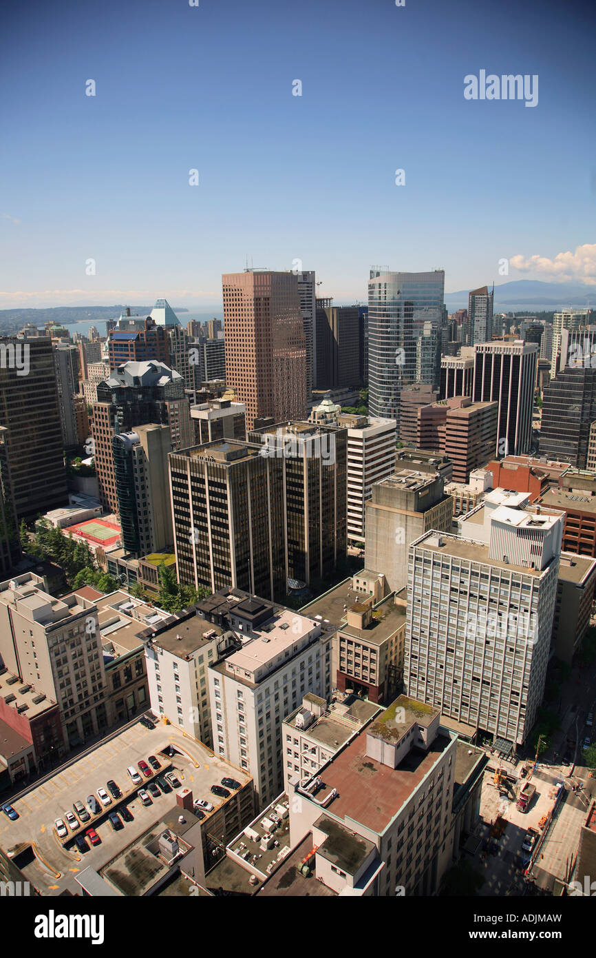 Canada British Columbia Vancouver downtown skyline aerial view Stock ...