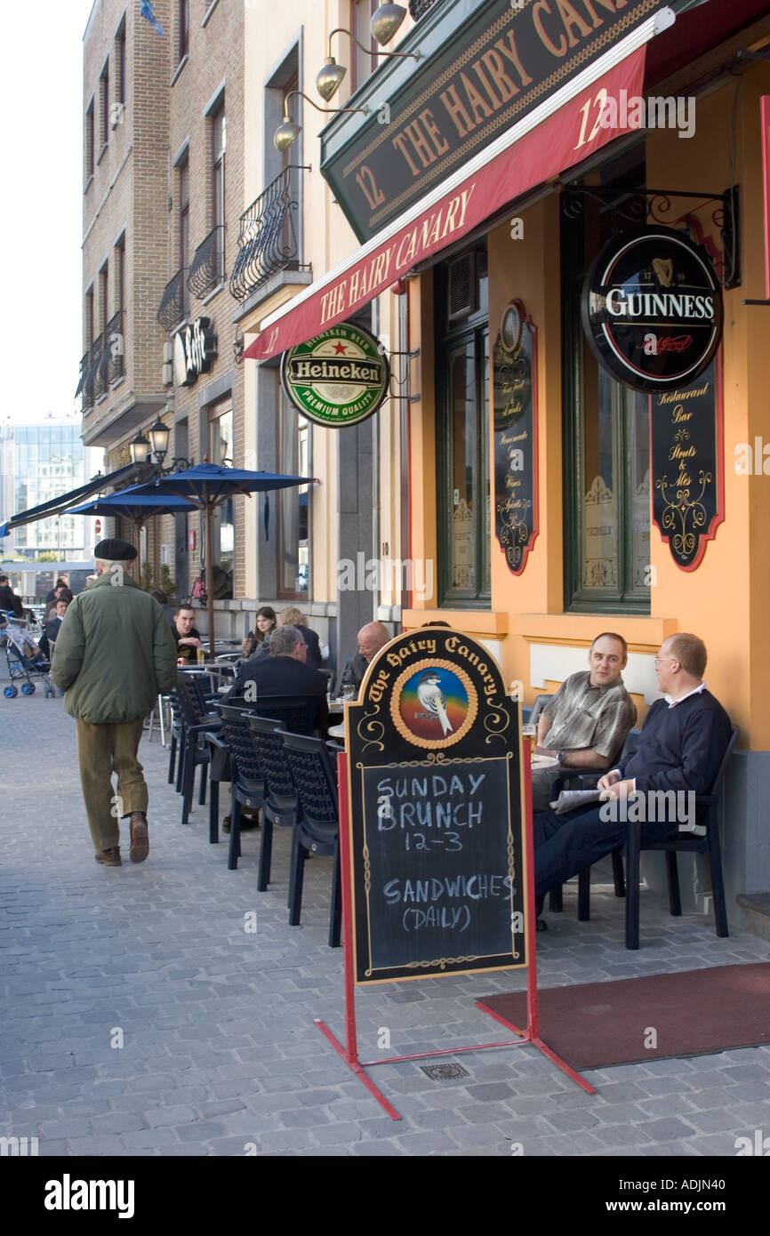 The Hairy Canary Bar Rue Archimedes EU District Brussels Belgium Stock Photo