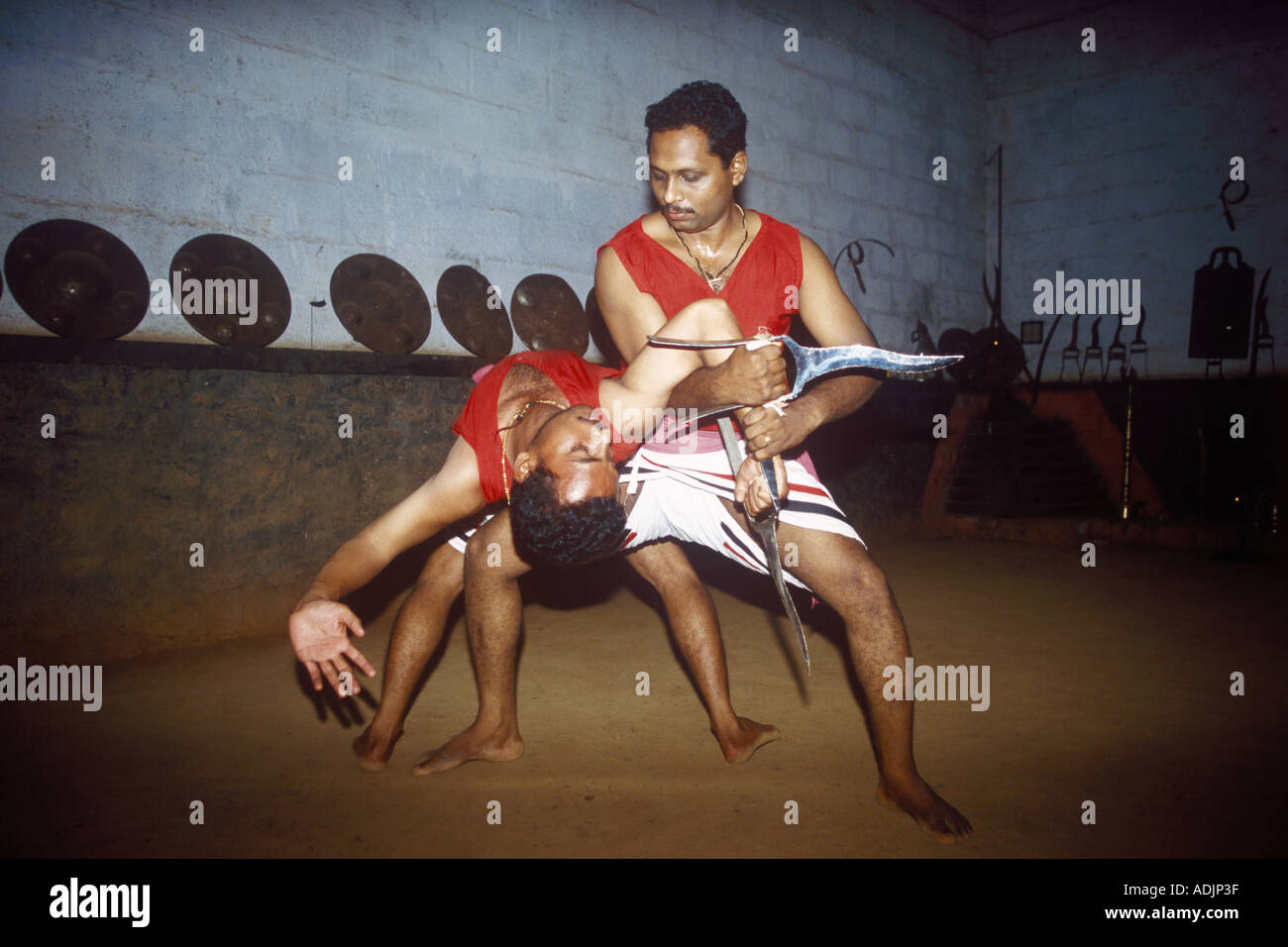 RHS70934  Kalairipattu Traditional Martial Art of Kerala India Stock Photo