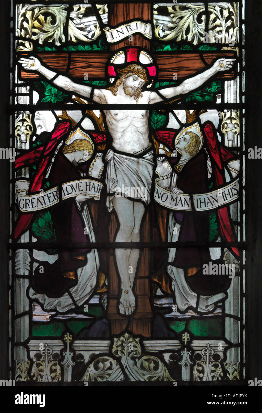 Salisbury Wiltshire England Church of St Thomas Becket  Crucifixion Christ on the Cross Wearing a Crown of Thorns Stock Photo