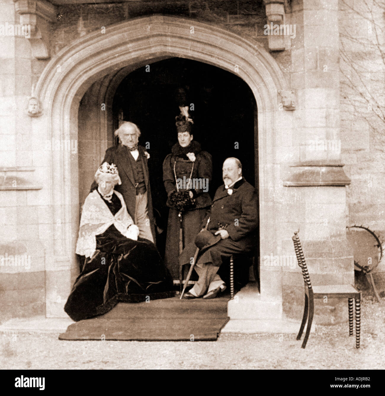 Royalty The Prince and Princess of Wales with Mr and Mrs Gladstone Stock Photo