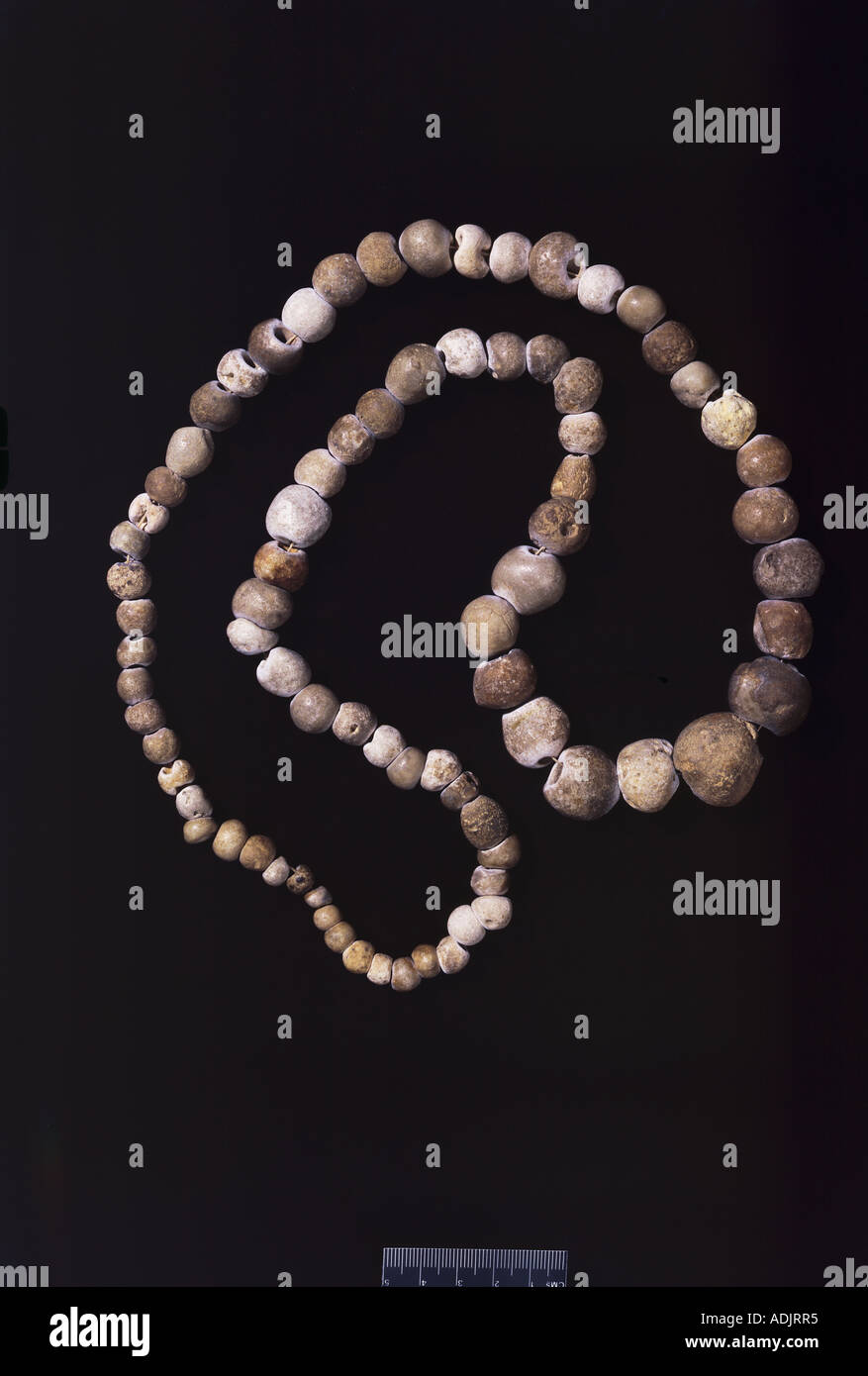 Bronze Age necklace made of Porosphaera Stock Photo