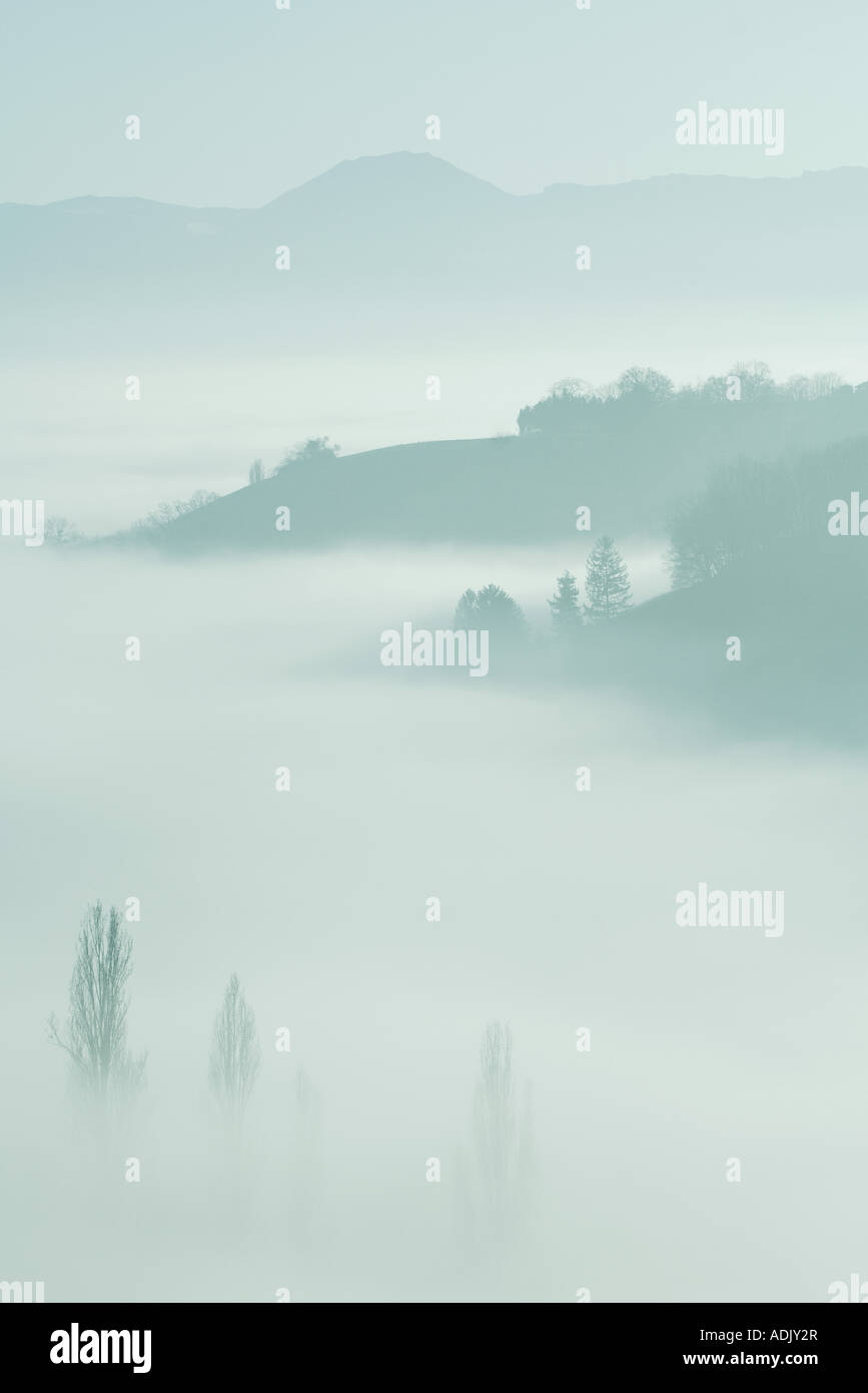Misty mountain landscape Stock Photo - Alamy