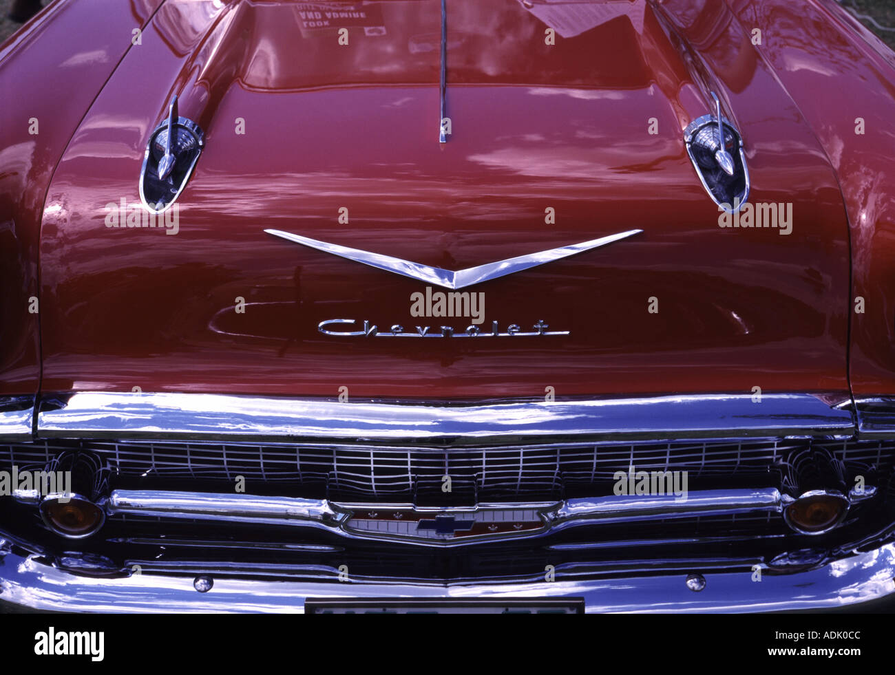 chevrolet front end showing radiator grille Stock Photo - Alamy