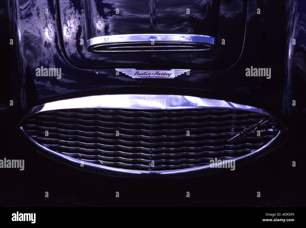 front radiator grille of an austin healey 3000 Stock Photo Alamy