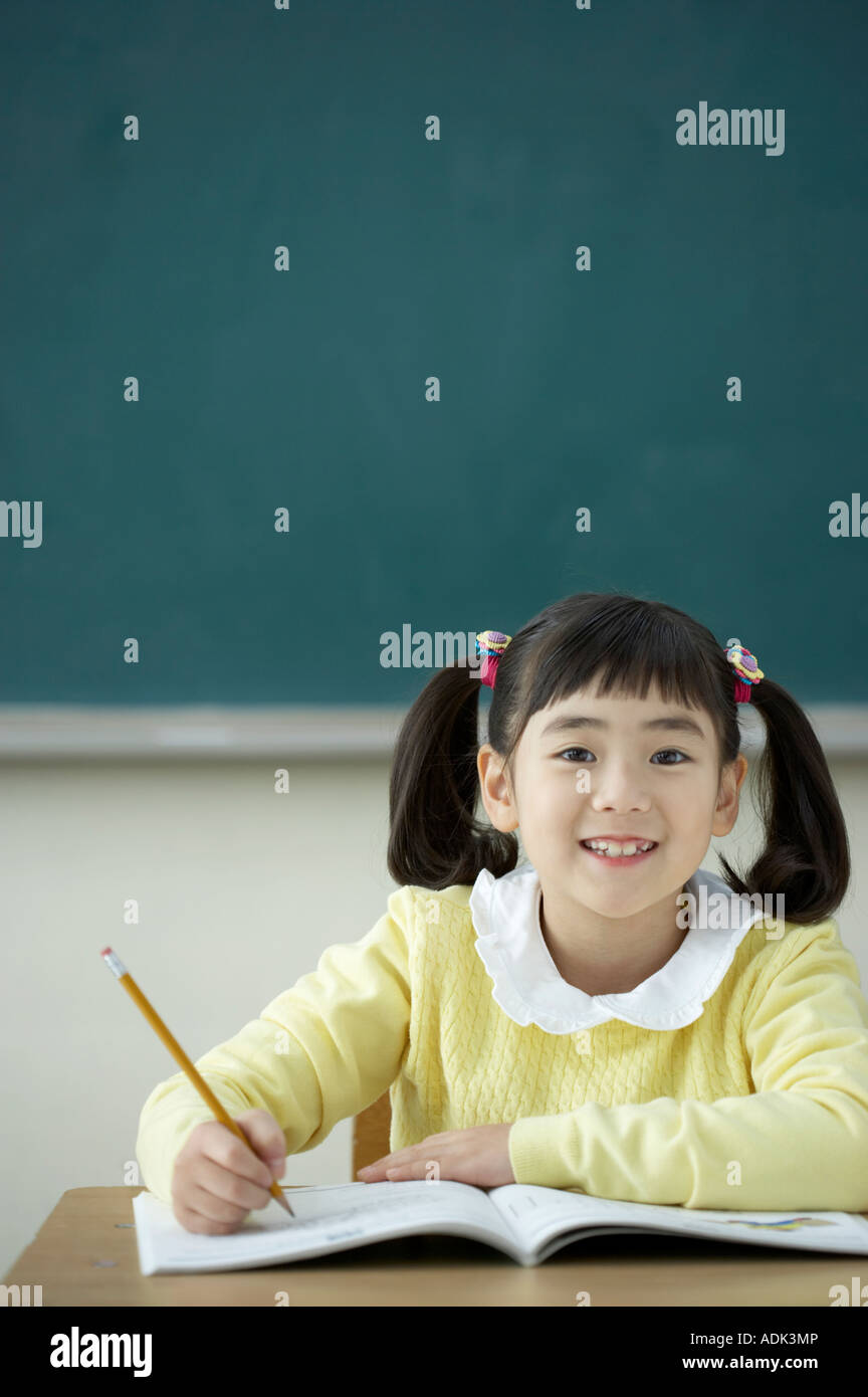 A girl in the class Stock Photo