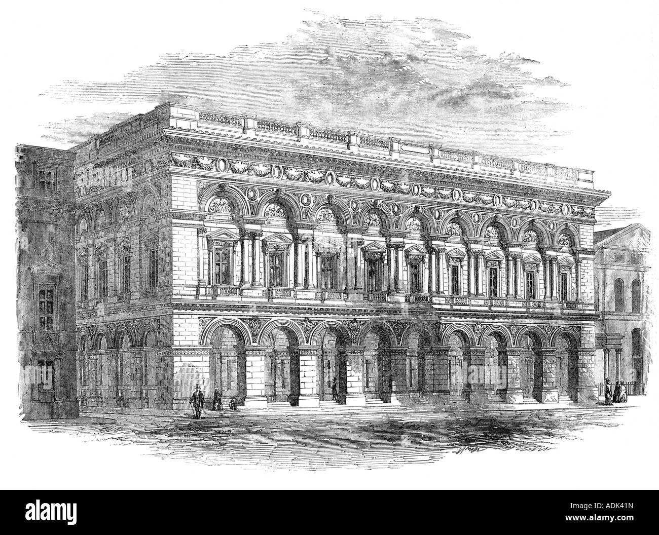 Manchester Free Trade Hall 19th Century Illustrattion Stock Photo