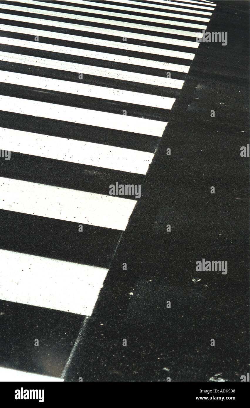 fresh paint on new zebra crossing Stock Photo Alamy