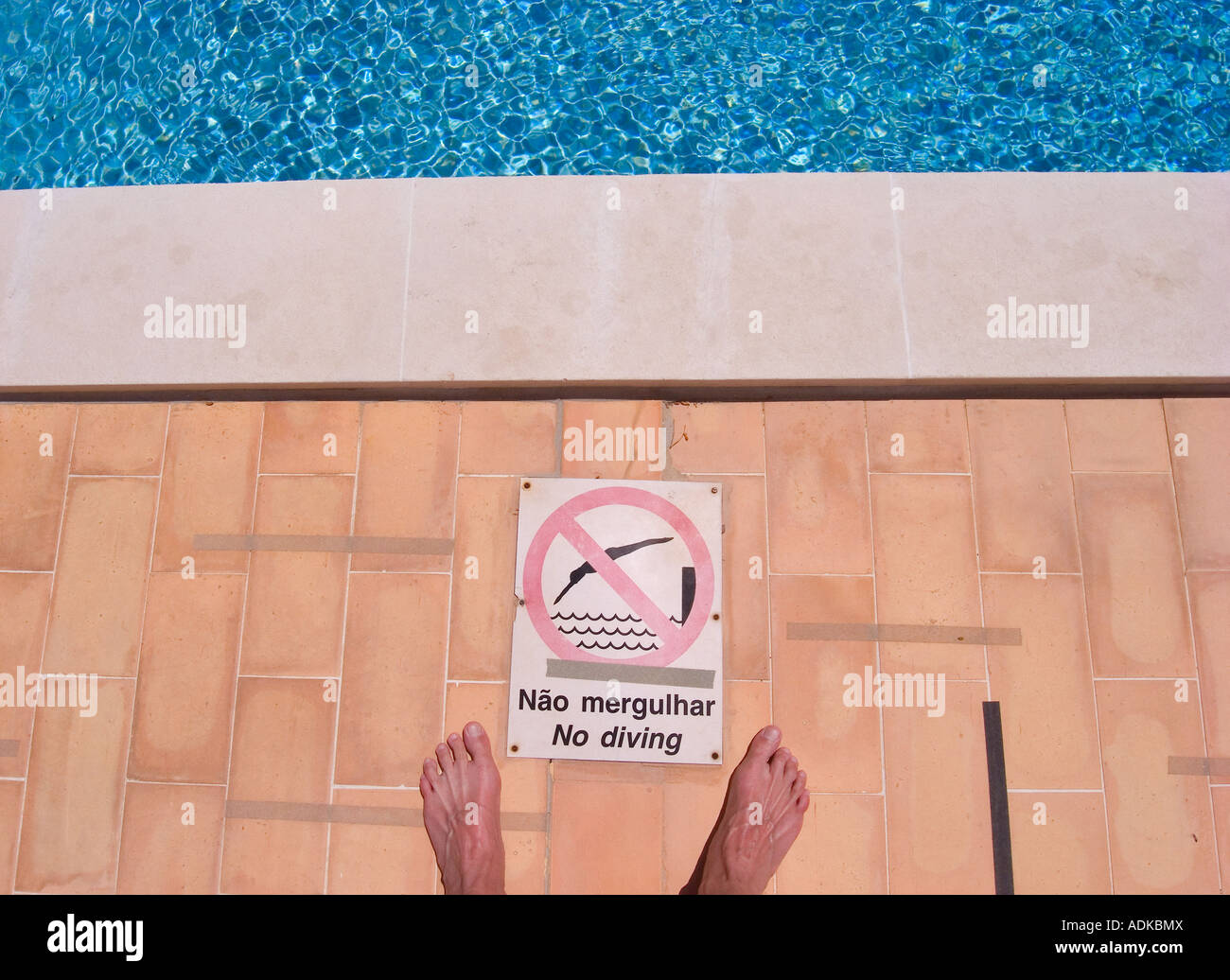 No Diving Board Swimming Pool Sign Stock Photo Alamy