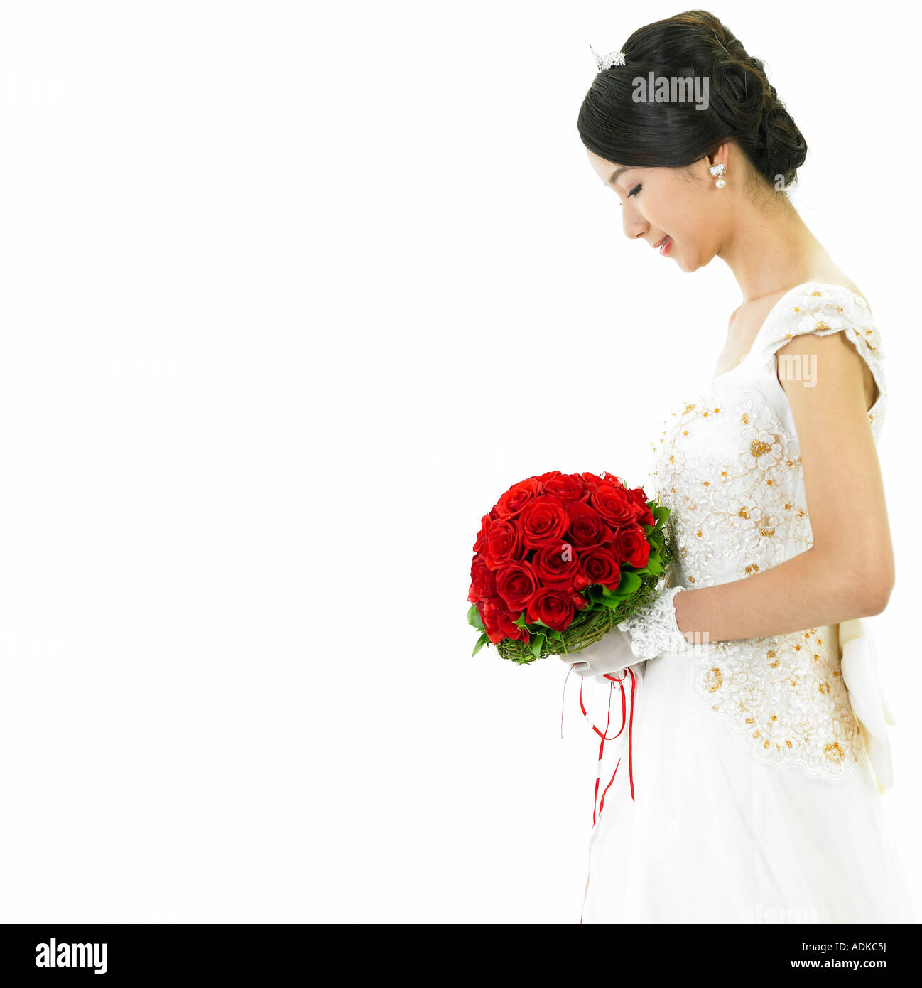 a bride with a bouquet Stock Photo - Alamy