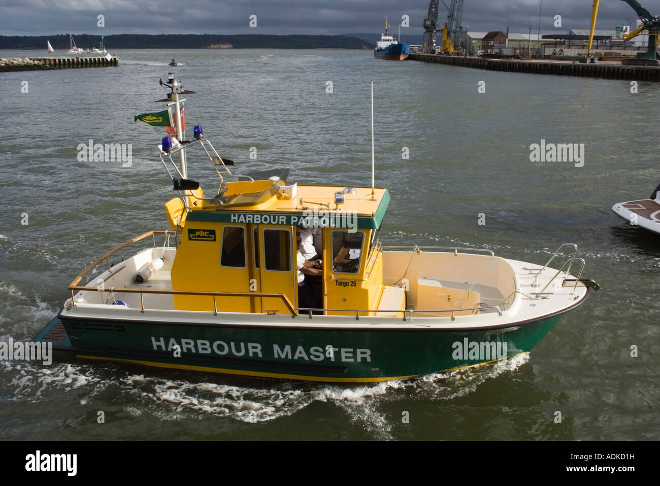 Harbour Master Patrol Boat, Poole Harbour/Harbor, Dorset, UK Stock