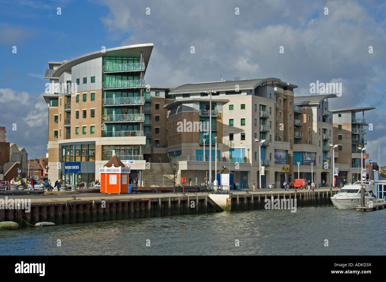 Modern Apartments at Poole Quay, Poole Harbour/Harbor, Dorset, UK Stock