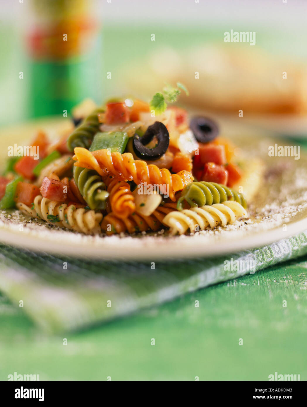 Italian food olive Fusilli Stock Photo Alamy