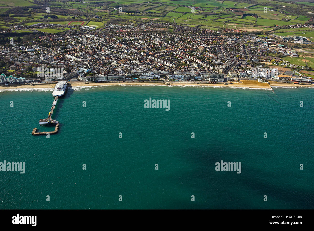 Sandown from the air Isle of Wight Stock Photo