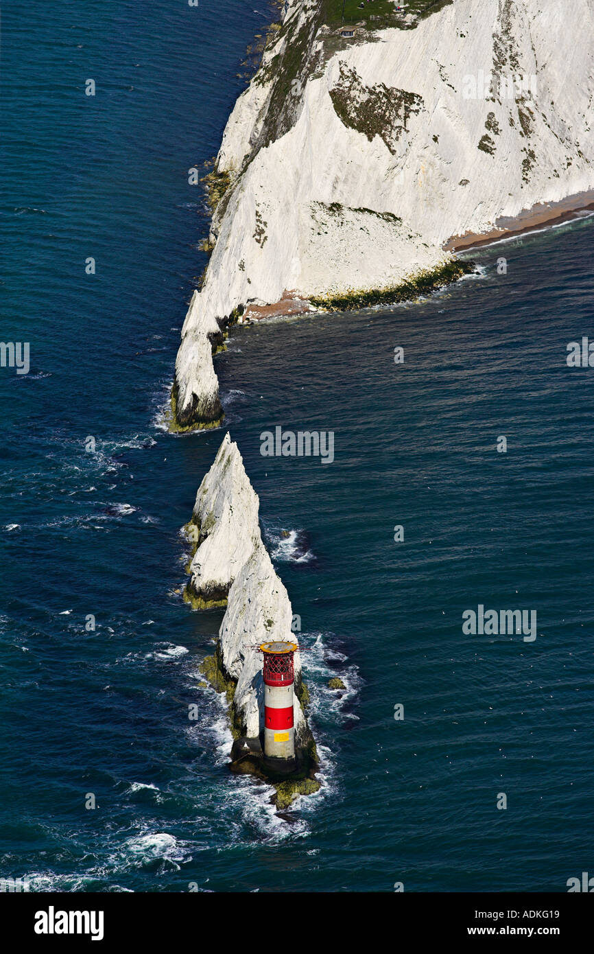 The Needles from the air Isle of Wight Stock Photo