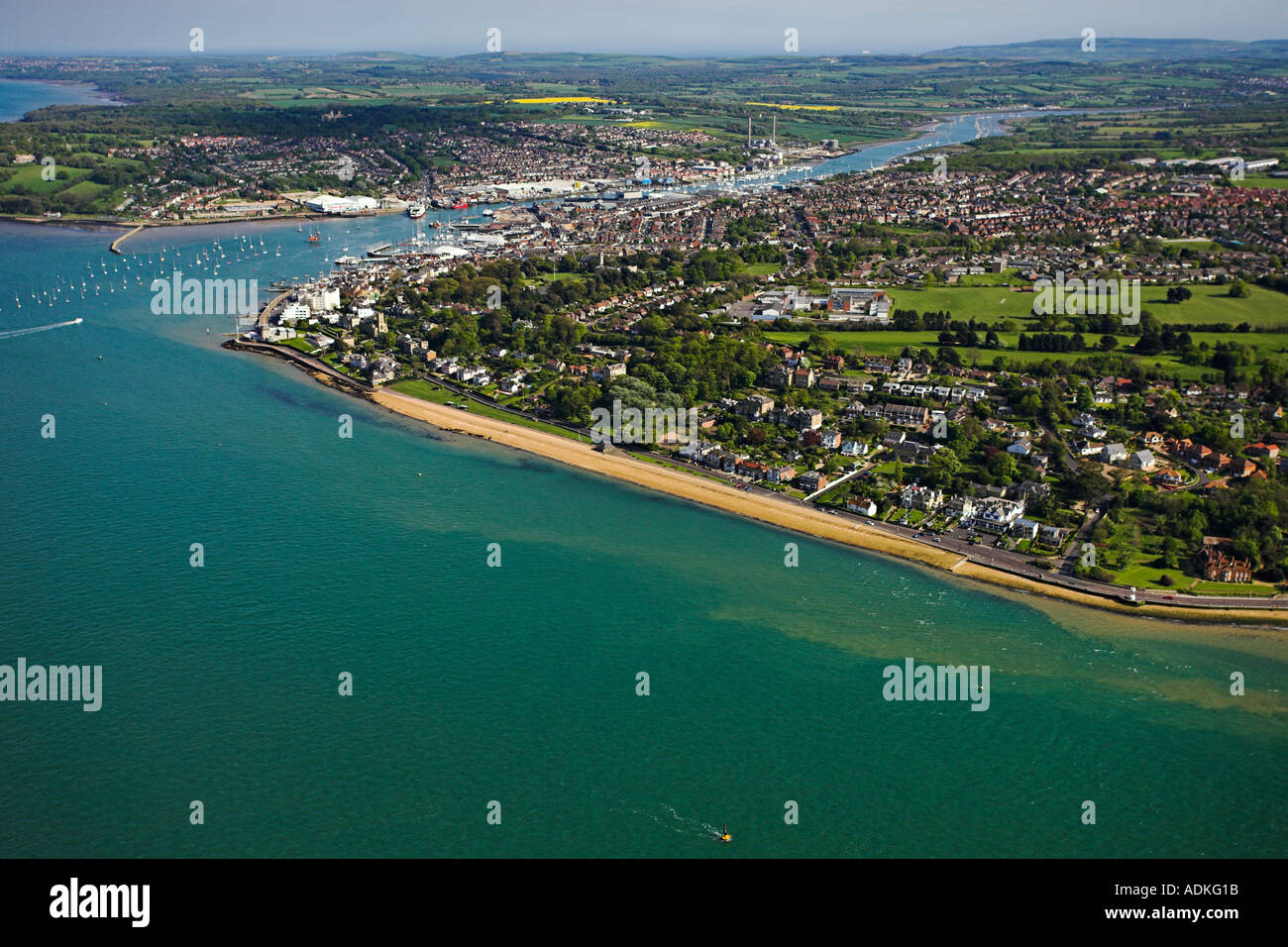 Cowes From The Air Isle Of Wight Stock Photo - Alamy