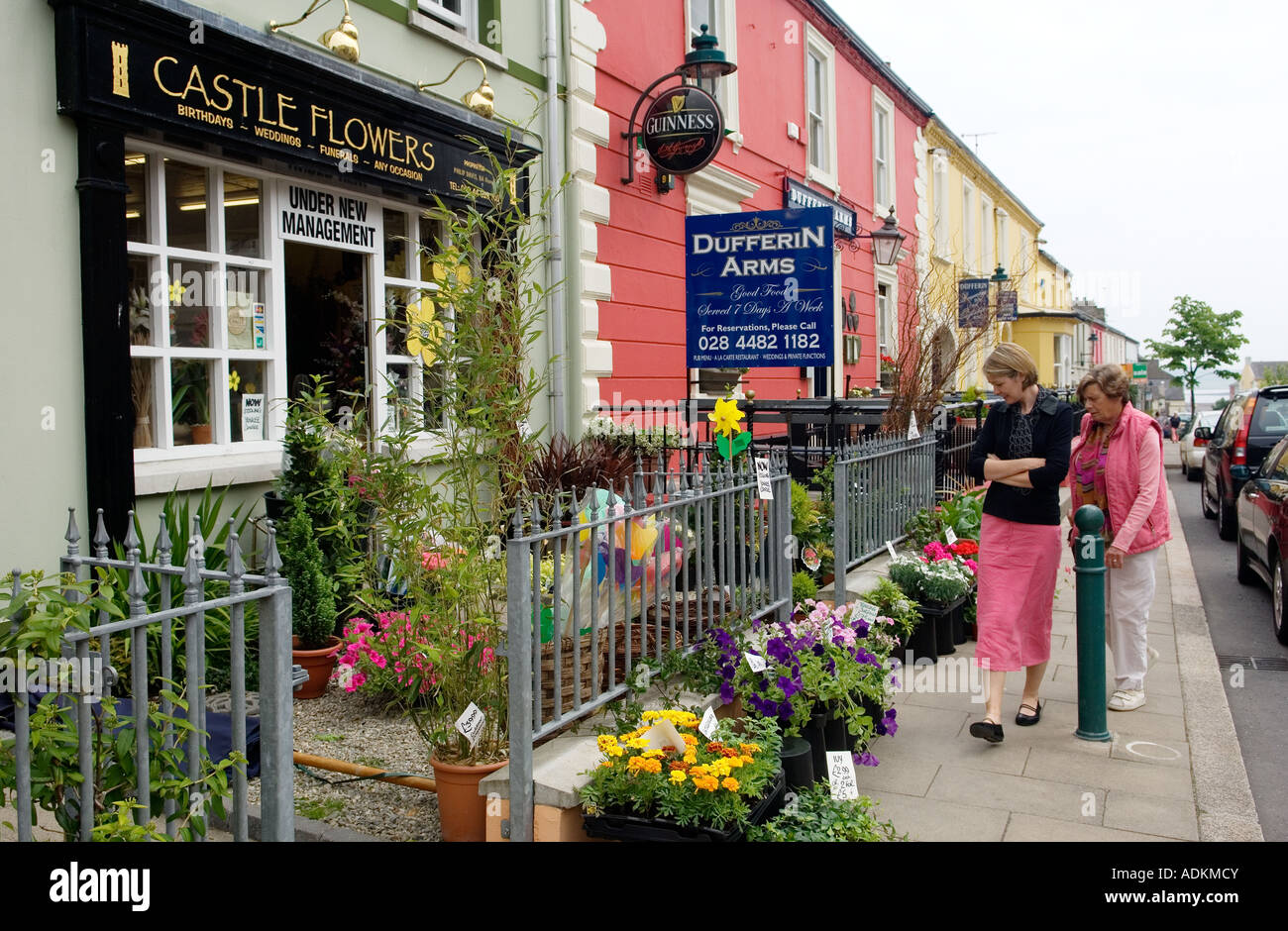 Flower shop in the old town of Killyleagh west of Strangford Lough