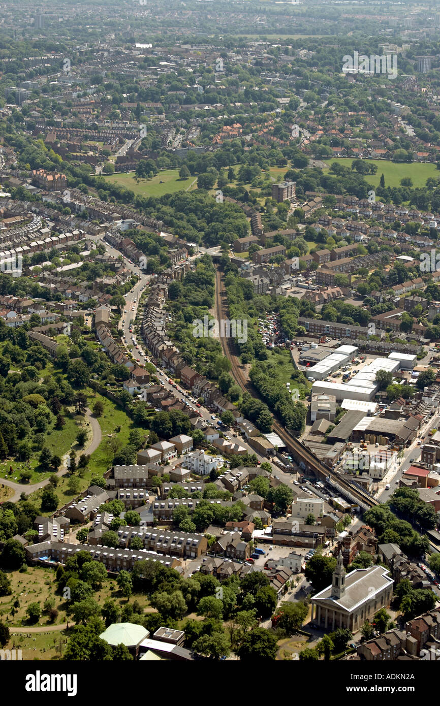 Oblique high level aerial view south east of West Norwood with Norwood Park and Auckland Hill