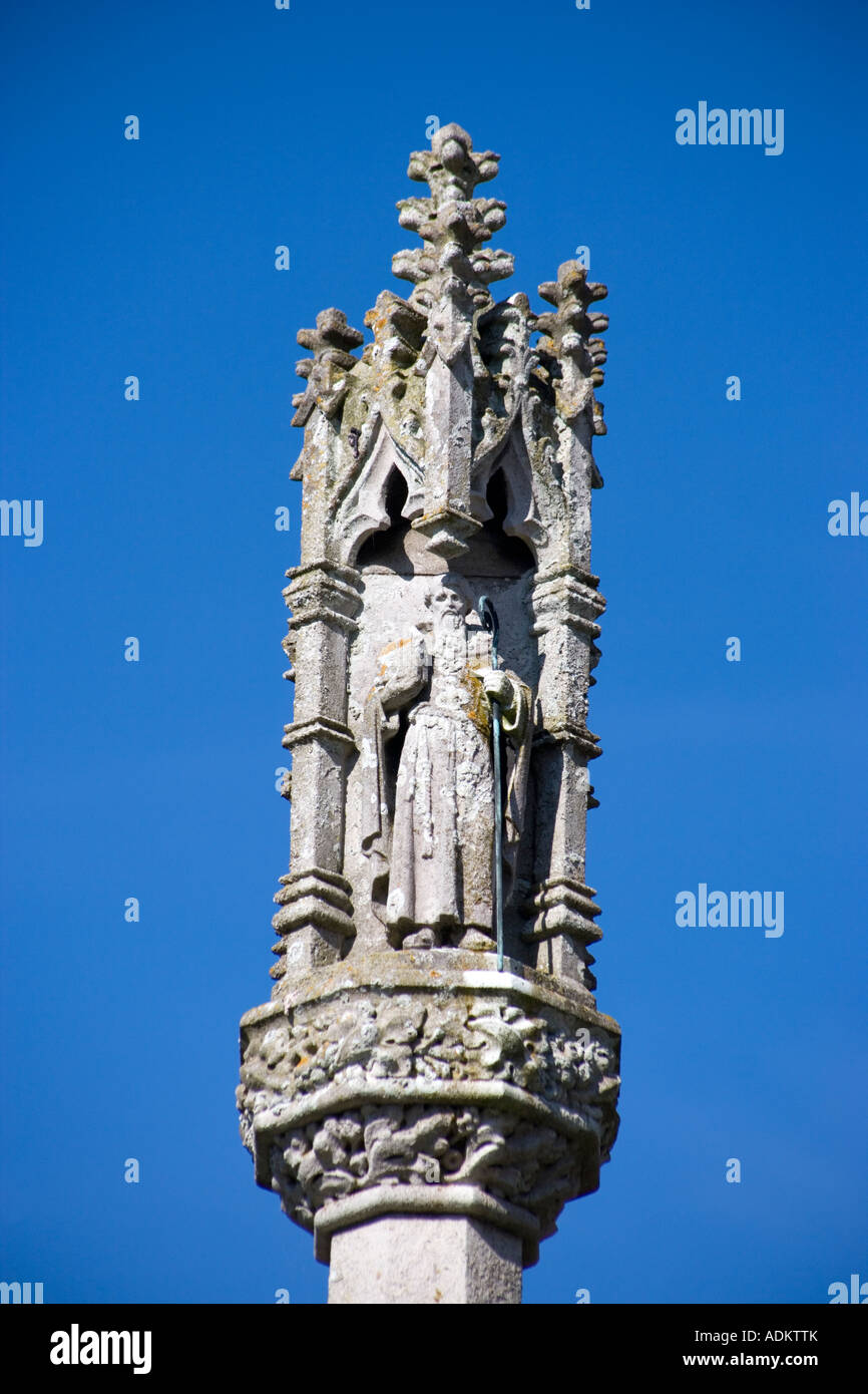 The Preaching Cross at St Illtuds Church Llantwit Major Glamorgan South Wales Stock Photo