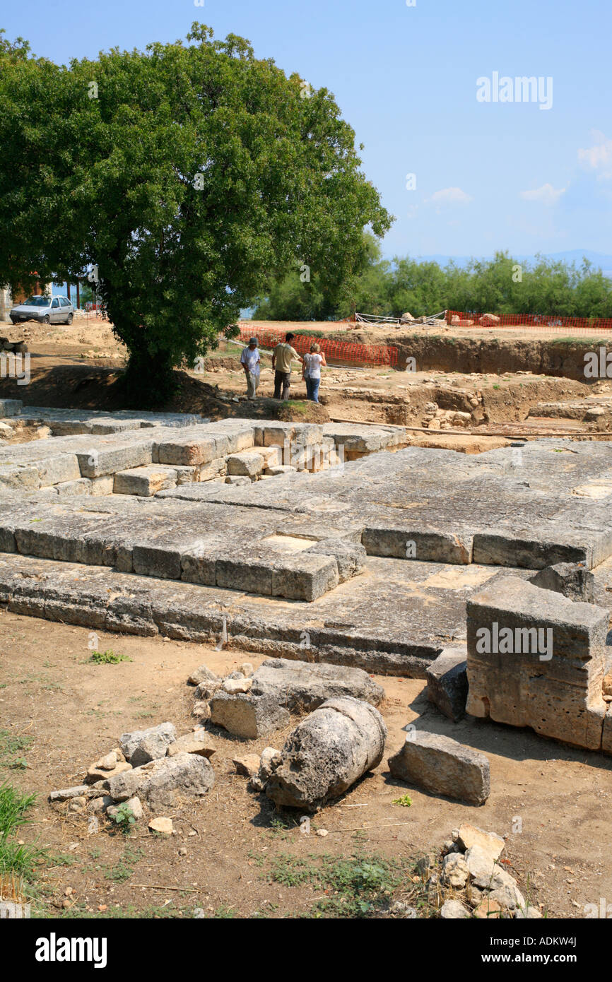 remains of Ammon Zeus Temple at Kalithea on Kassandra Peninsula on the peninsula of Chalcidice in Greece Stock Photo