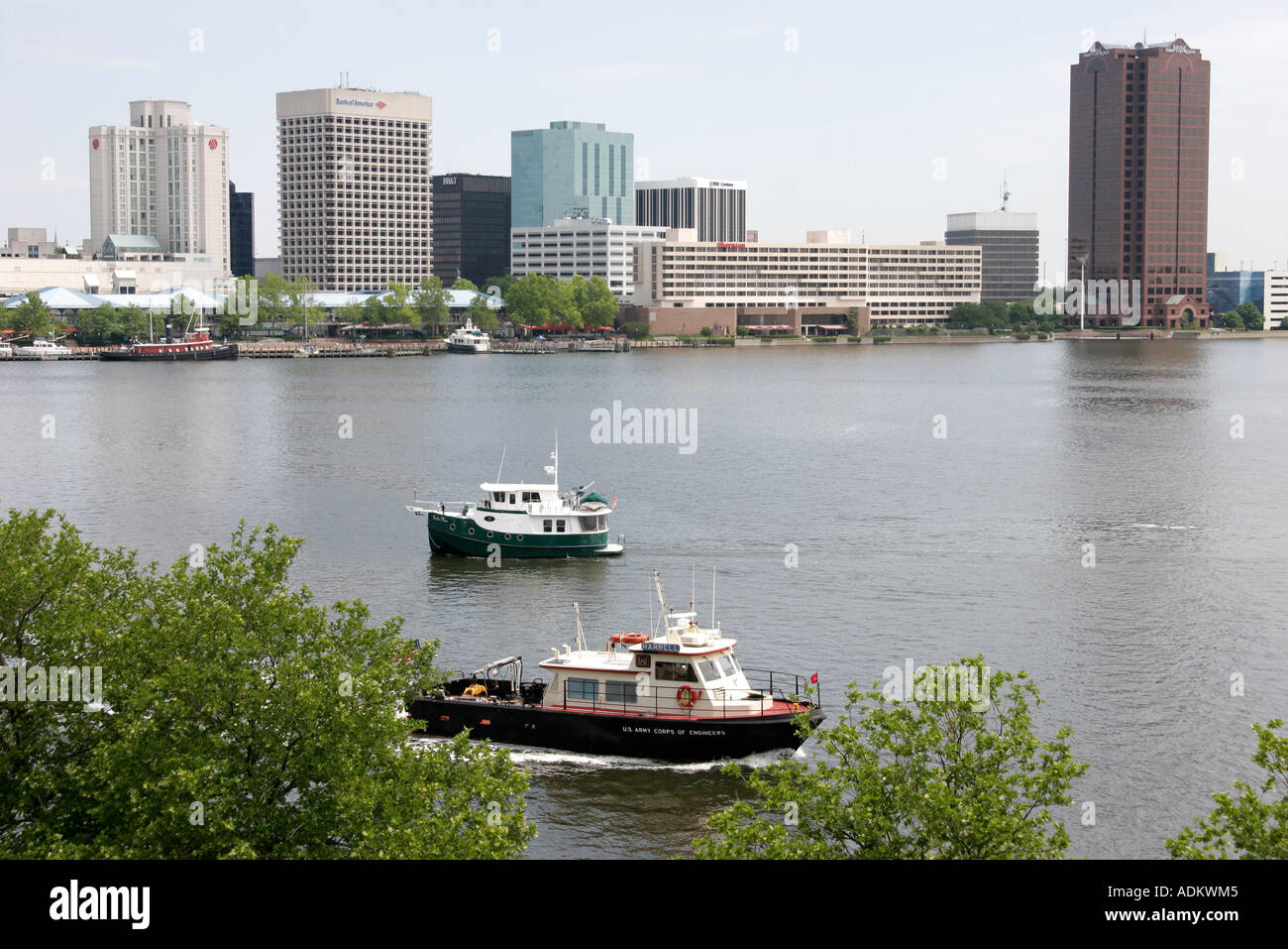 Norfolk Virginia Elizabeth River downtown skyline Stock Photo 7683588
