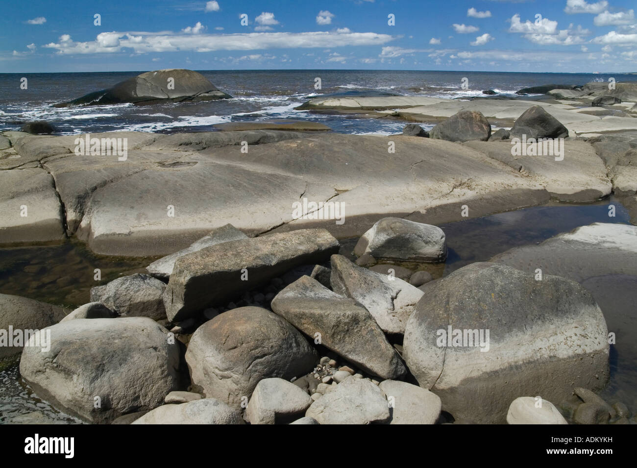 The skerries at Steninge beach Steninge near Halmstad Sweden Stock Photo