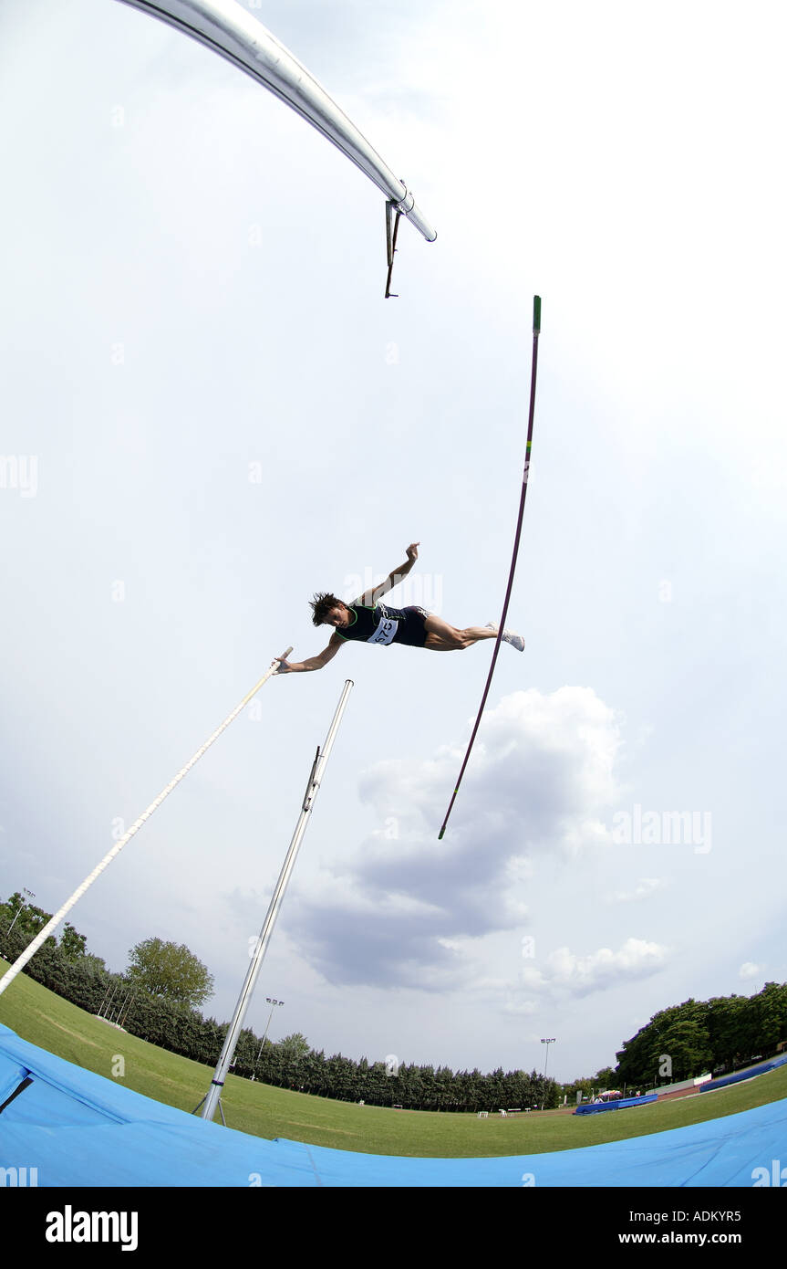 Male Pole Vaulter Hitting the Bar Stock Photo Alamy