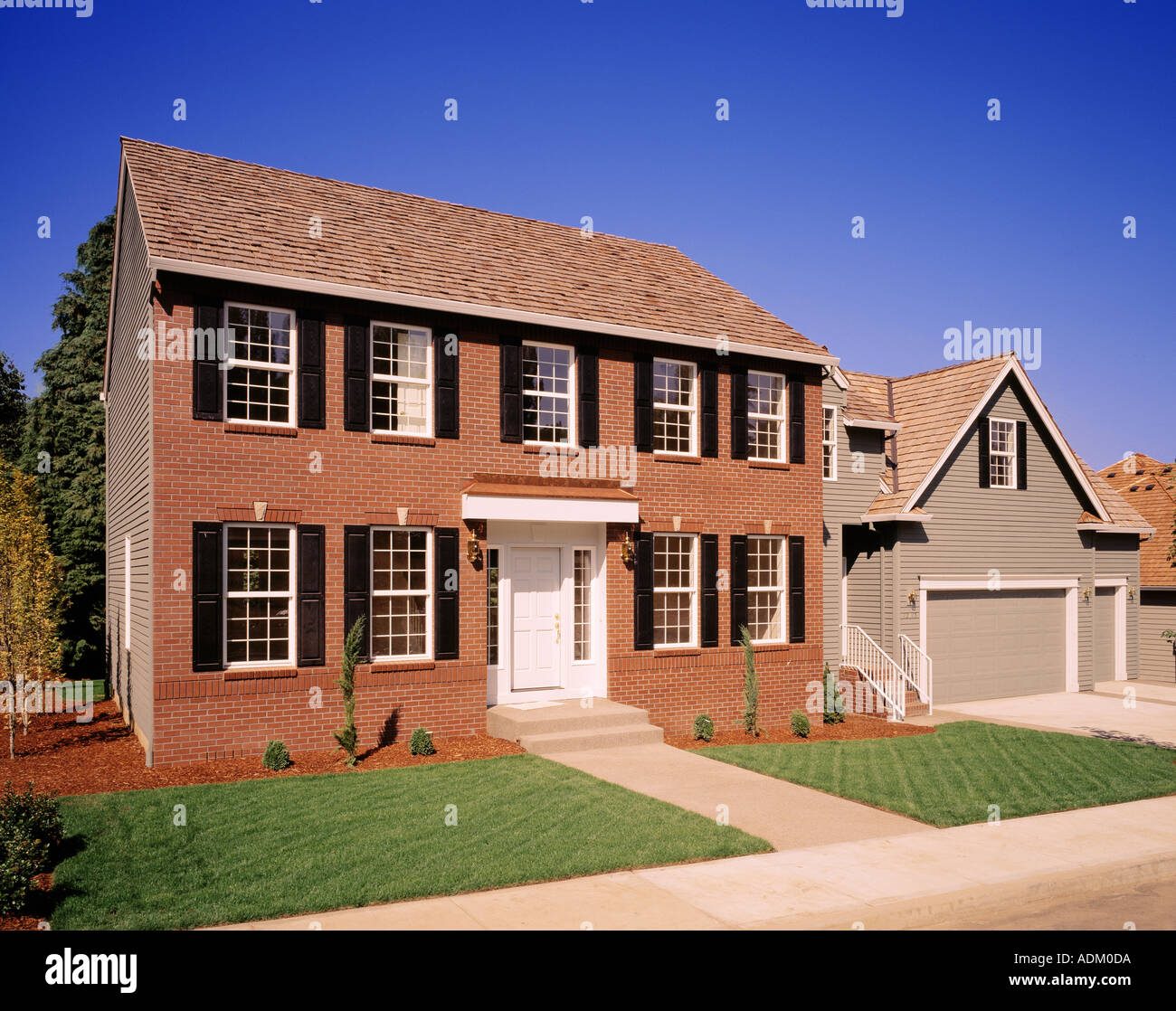 Fancy House on Manicured Lawn Stock Photo - Alamy