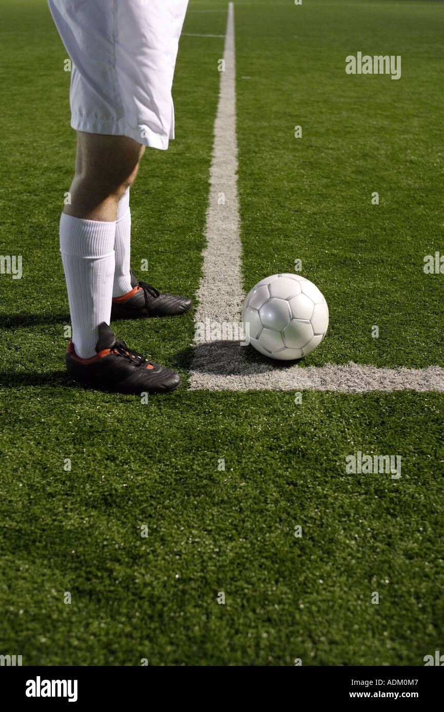 Soccer Player Readying For Corner Kick Stock Photo - Alamy