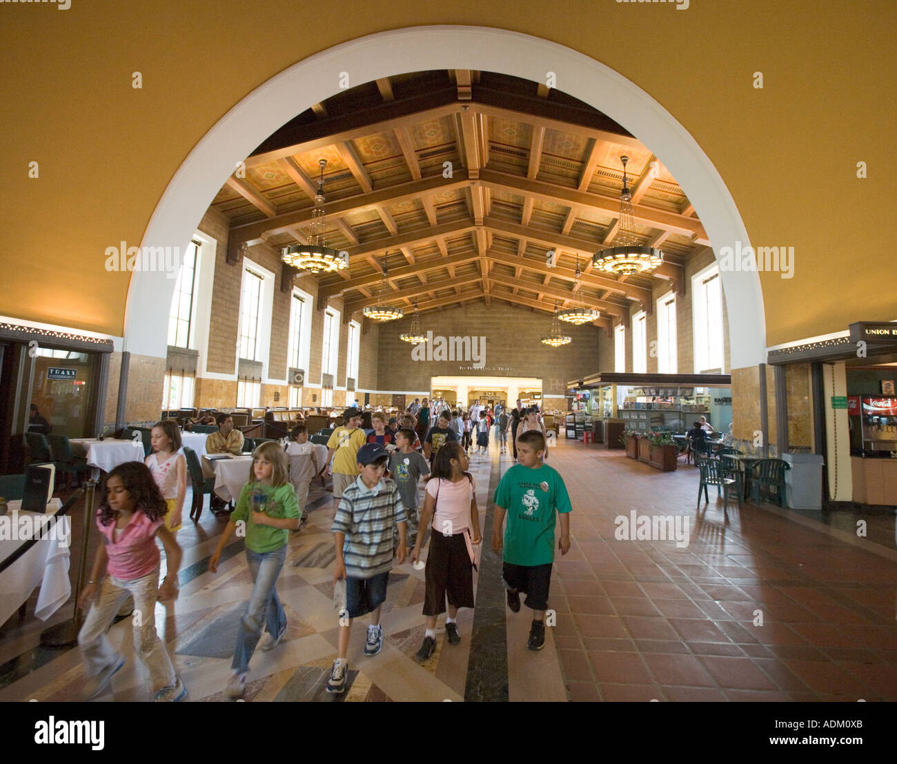 class trip at Union Station downtown Los Angeles California United States of America Stock Photo