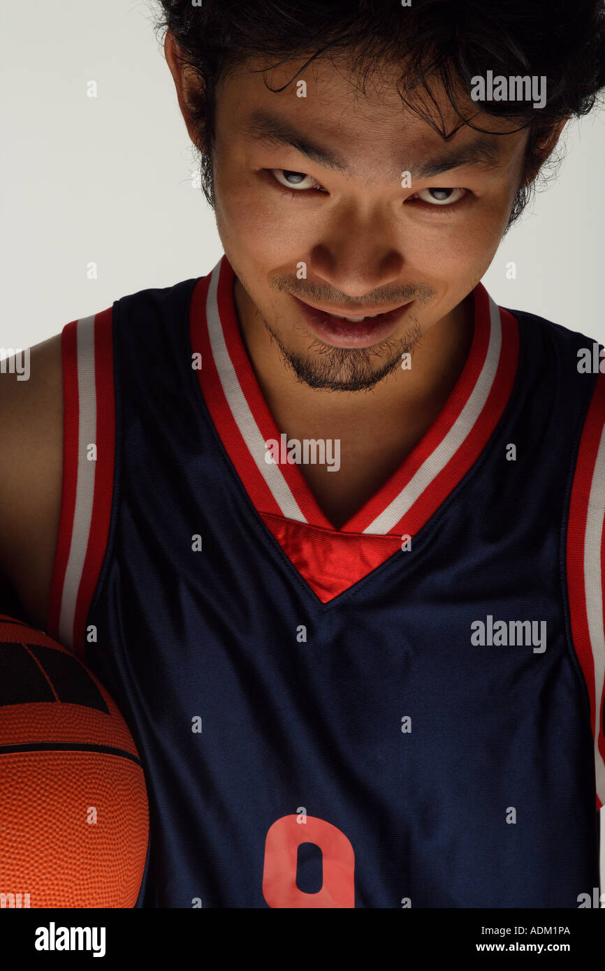 Asian Basketball Player Making a Scary Face Stock Photo