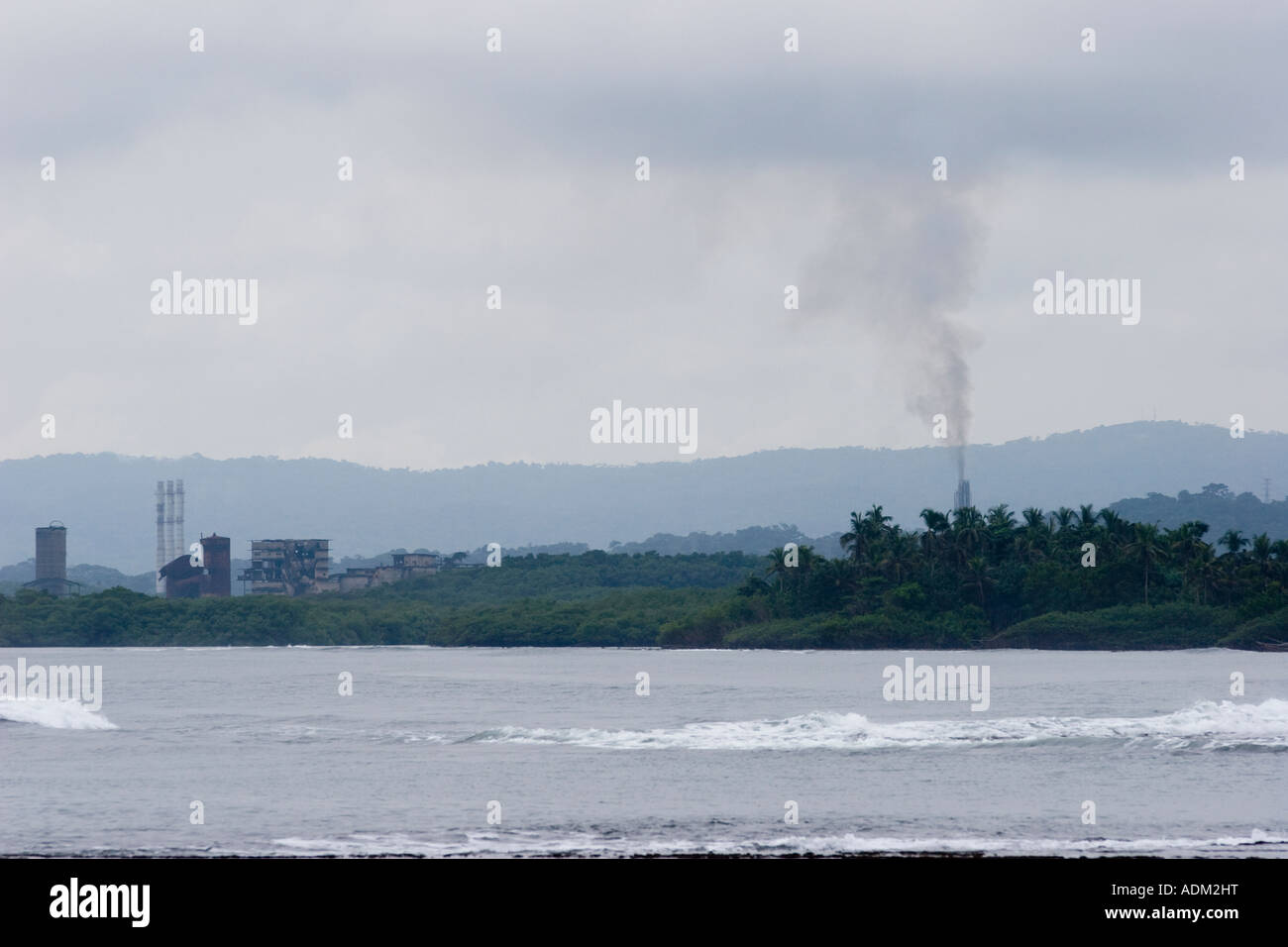 Environment pollution near Isla Galeta, Colon, Panama, Central America Stock Photo