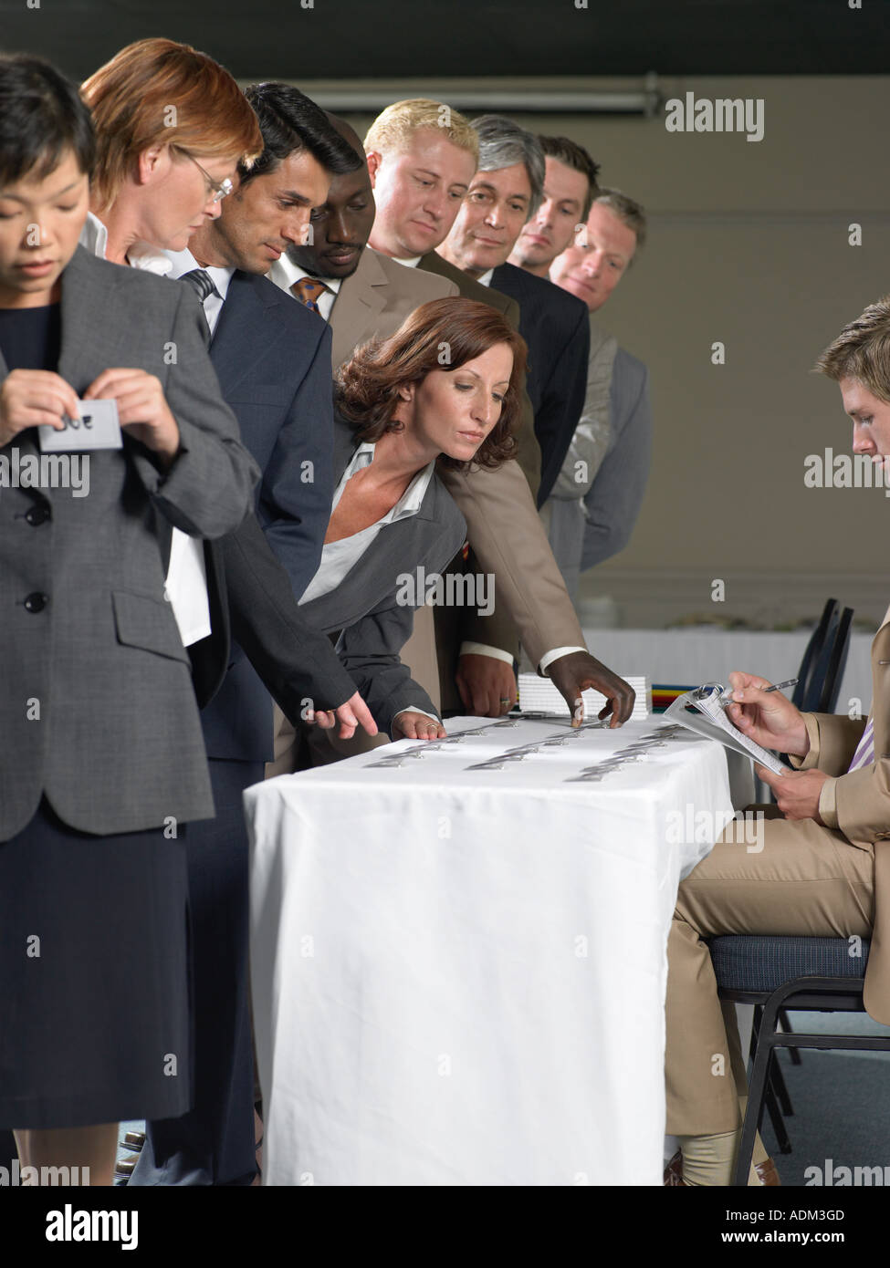 Office Workers With Name s Stock Photo Alamy