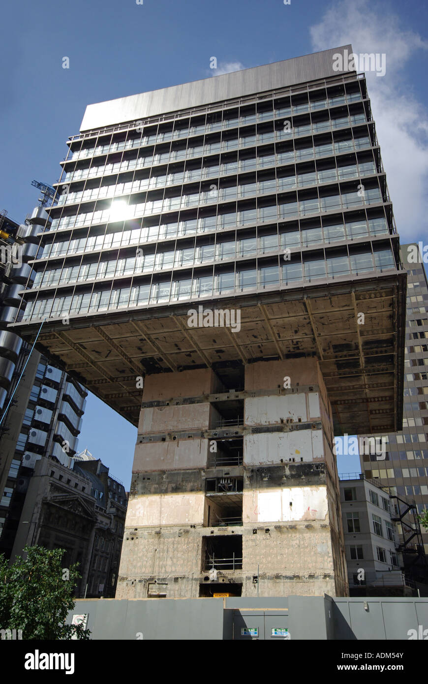 City of London demolition site removing floors from ground level