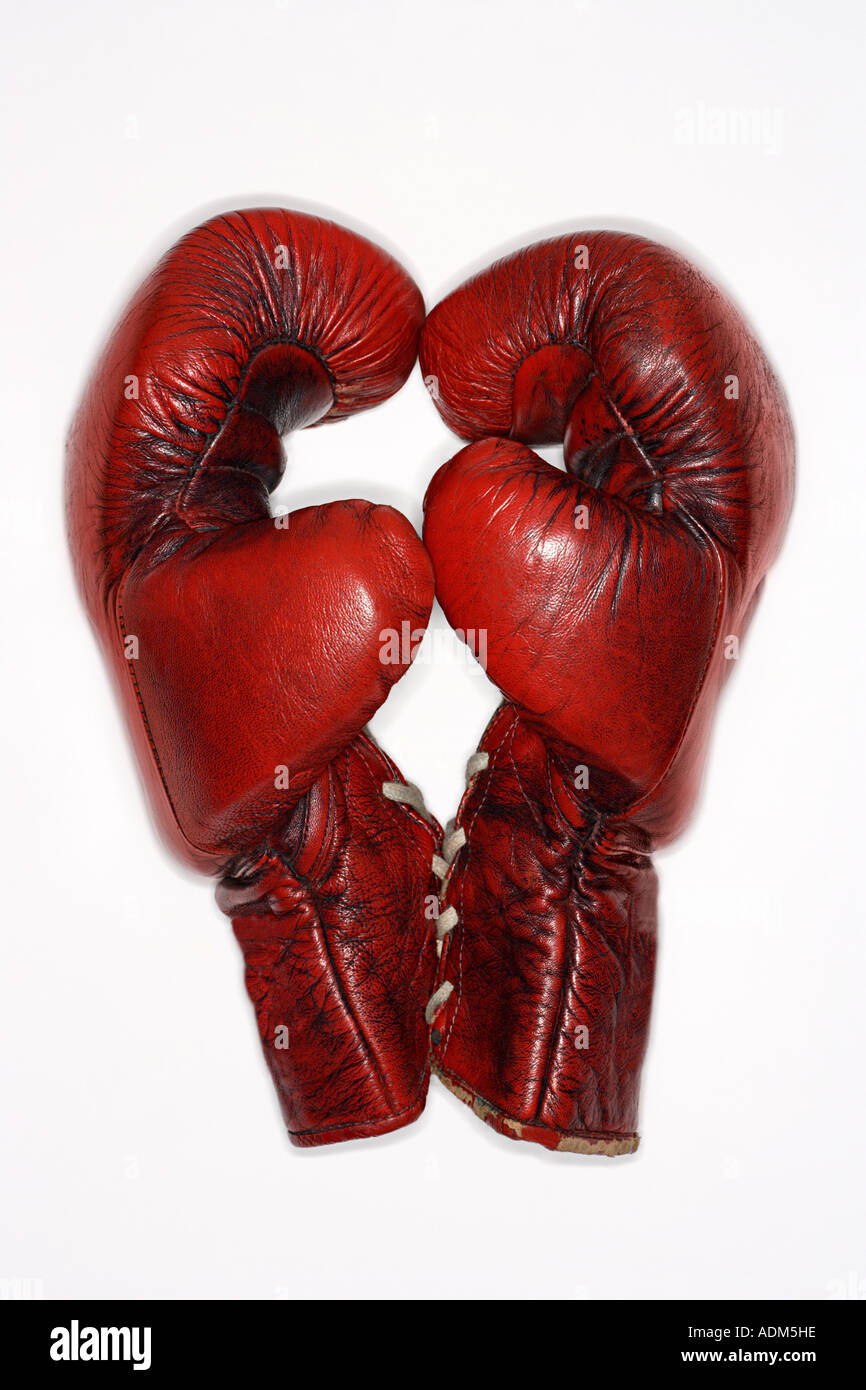 Old boxing gloves Stock Photo Alamy