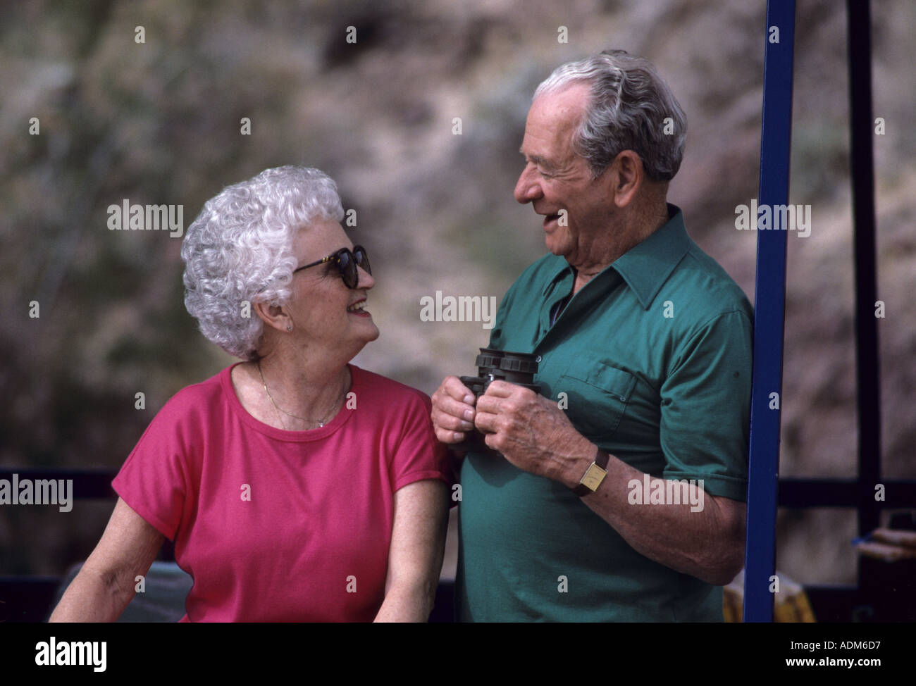 Senior couple outdoors Stock Photo