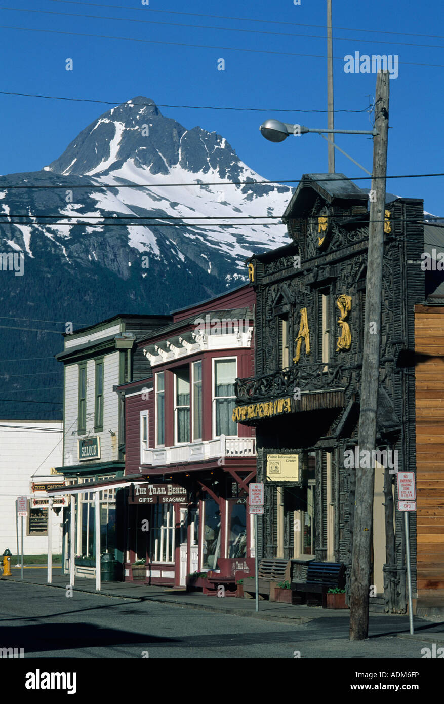 Street in historic Skagway, Southeast Alaska, USA Stock Photo Alamy