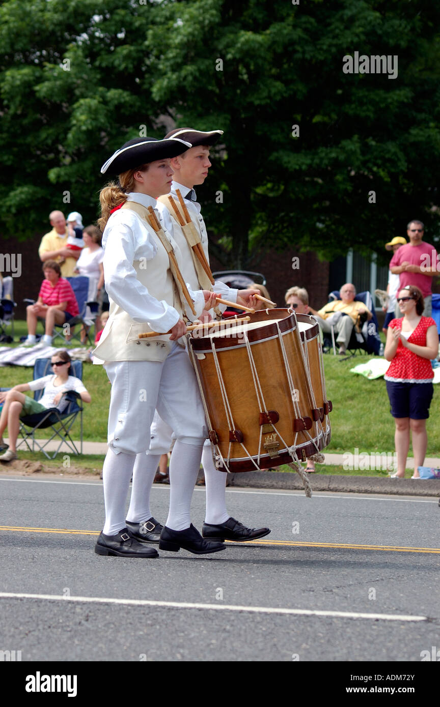 Fife and Drum band at the Memorial Day Parade in Simsbury Connecticut USA Stock Photo