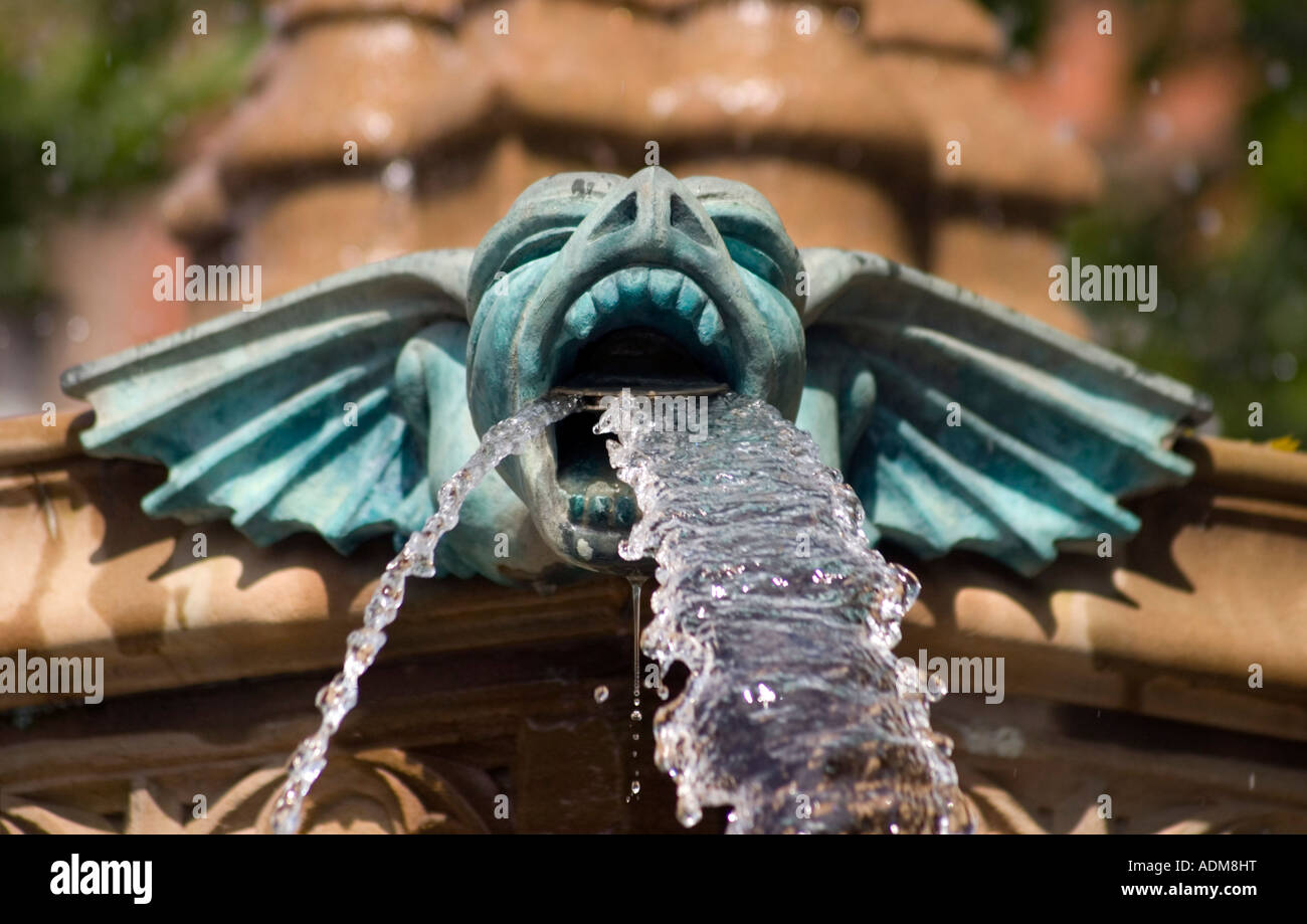 Gargoyle in Water Fountain Albert Square Manchester Stock Photo - Alamy