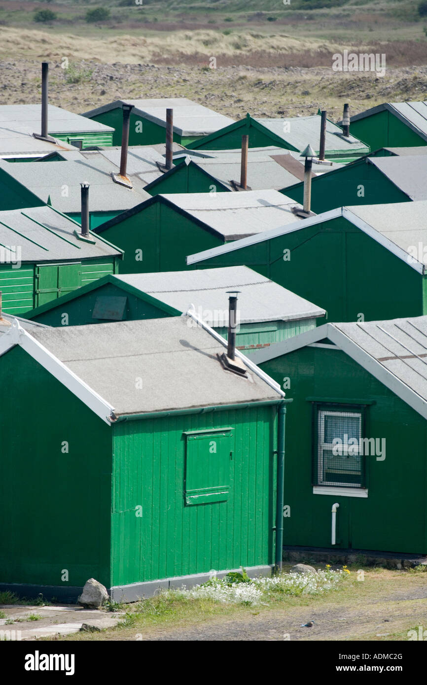Green Huts near Redcar Steelworks Teesside Cleveland England UK Stock Photo