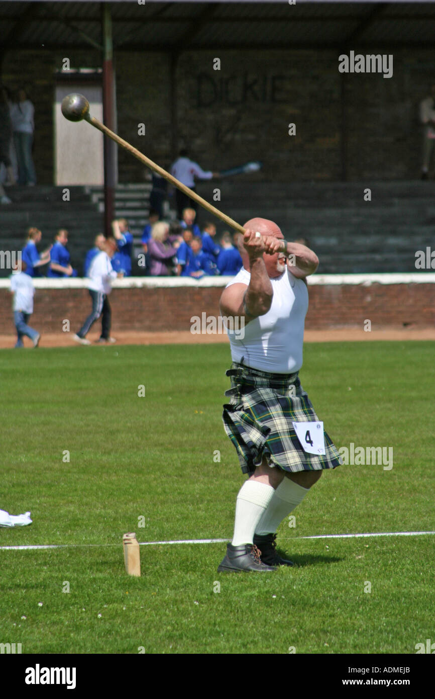 Throwing the hammer. Shotts Highland Games, Scotland, United Kingdom