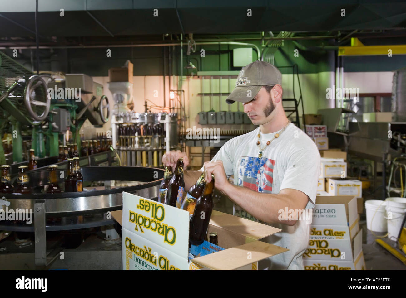 Beer Bottling at Microbrewery Stock Photo Alamy