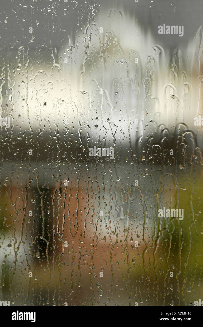 Window Rain Depression Indoors Nobody House Pane Out Of Focus Dull 