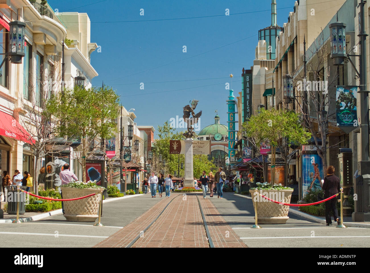 Main street at the Grove shopping mall in Los Angeles California, USA ...