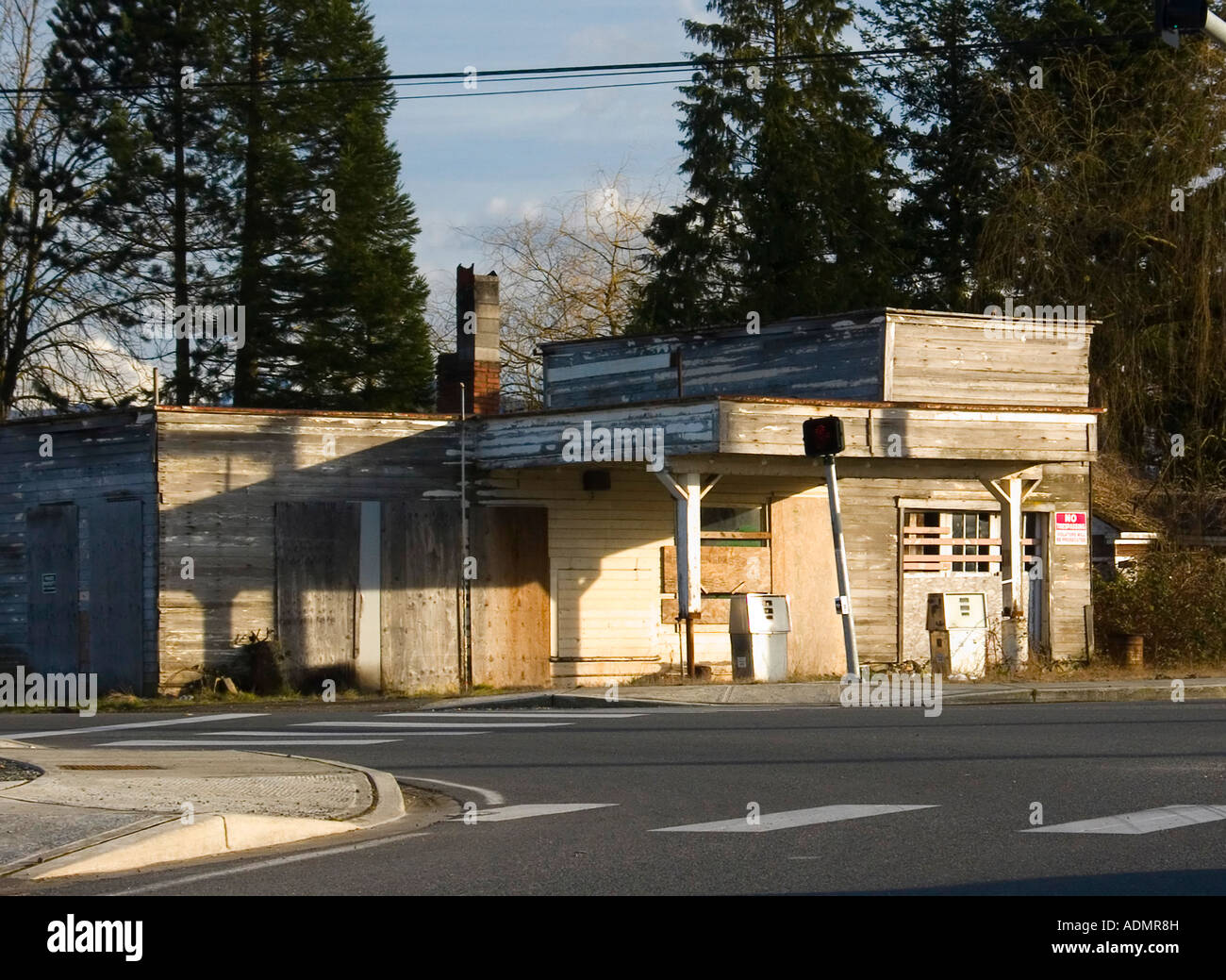 Abandoned Gas Station Stock Photo
